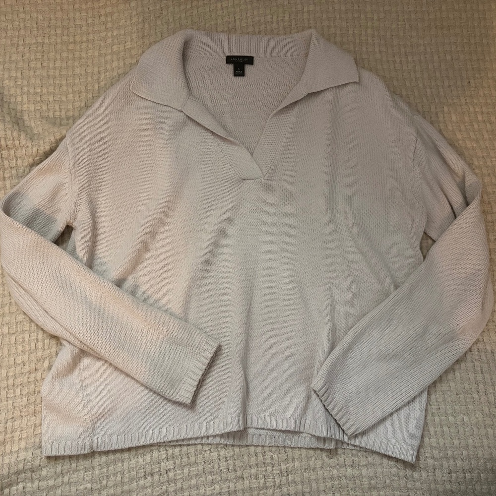 white ann taylor knit sweater
